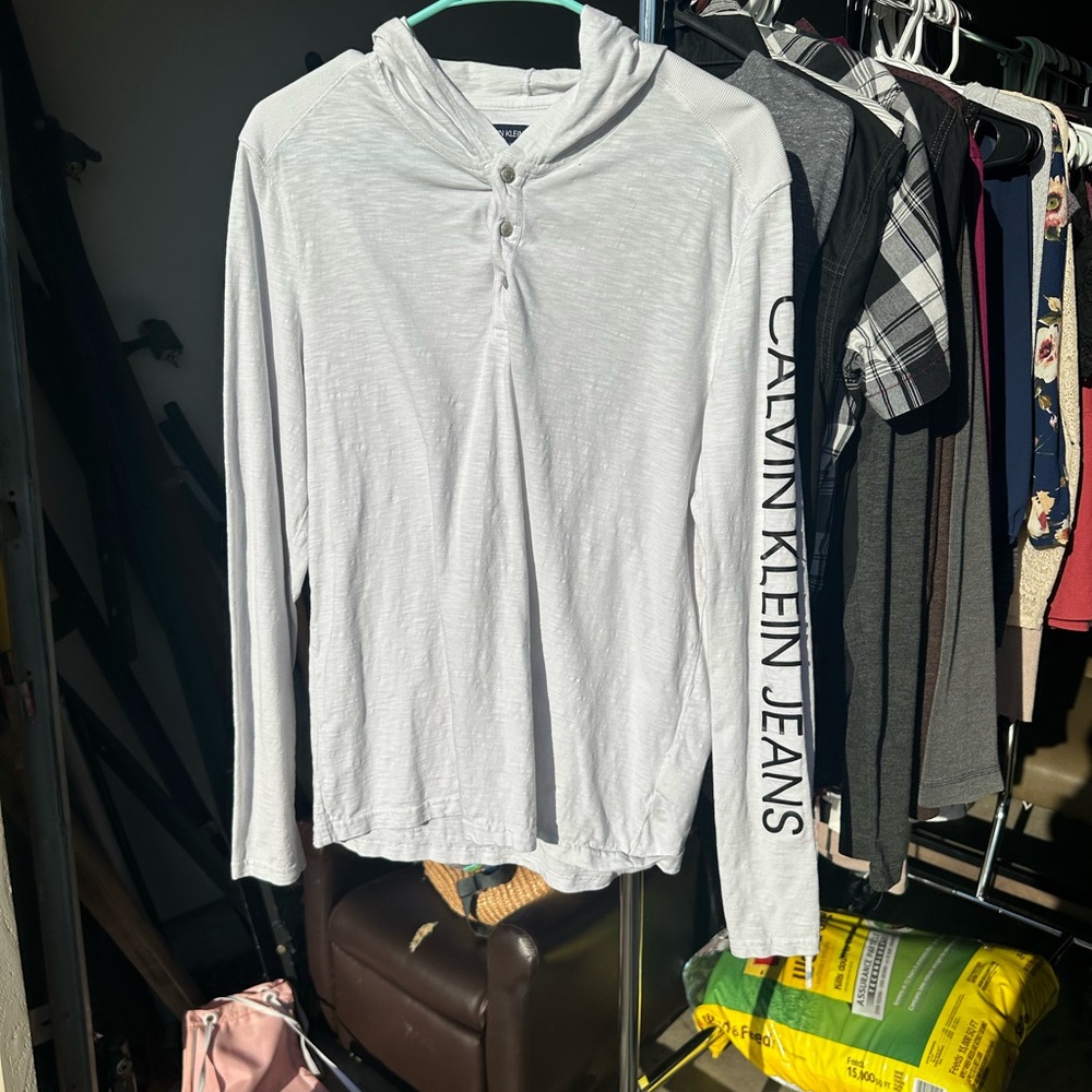 Calvin Klein Jeans White Long Sleeve Tee